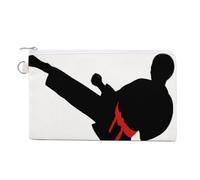 Karate Boy Coin Purses with Zipper, Personalized Zero Wallet for Shopping, Small Makeup Pouches Bag for Travel, Card Organizer Case, Portable Canvas Change Purses