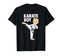 Karate Boy Fighting - Japanese Martial Arts Enthusiasts T-Shirt, Men, Black, 6X-Large