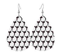 Karate Boy Vector Changeable Belt Color Piercing Teardrop Earrings Set, Fashion Leather Earrings Dangle Hoop For Women Birthday Party Jewelry Gift