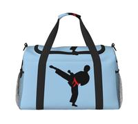 Karate Boy Vector Changeable Belt Color Print Ample Space Travel Duffle Bags Large Capacity Hand Travel Bag for Airplane Weekend