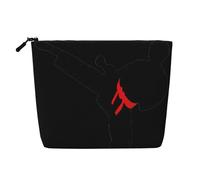 Karate Boy Vector Changeable Belt Color Print Fake Hemp Makeup Bag Cosmetic Pouch Travel Toiletry Bag Waterproof Organizer for Women