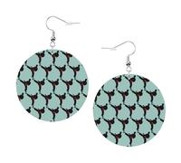 Karate Boy Vector Changeable Belt Color Printed Faux Leather Earrings Set For Women, 1 Pair Lightweight Dangle Drop Pierced Earrings Jewelry Gifts For Women