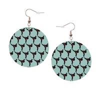 Karate Boy Vector Changeable Belt Color Printed Faux Leather Earrings Set For Women, 1 Pair Lightweight Dangle Drop Pierced Earrings Jewelry Gifts For Women
