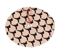 Karate Boy Vector Changeable Belt Color Printing Christmas Tree Skirt With 3 Red Rope Ties Xmas Trees Mat Soft Farmhouse Holiday Decoration