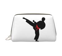 Karate Boy Vector Changeable Belt Color Travel Makeup Bag, Organizer Bag with Divider,Portable Zipper Toiletries Storage Case