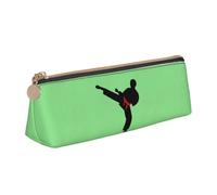 Karate Boy Vector Variable Strap Colorful Print Simple Pencil Case Triangle Pen Case Makeup Supplies Art Daily Necessary, White, One Size, White, One Size