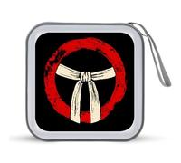 Karate CD Holder Case 40 Capacity Plastic DVD Wallet Zippered Storage Sleeves Hard Box