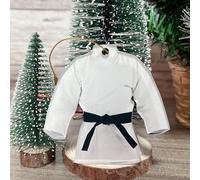 Karate Christmas Ornament 2025, Martial Arts White Gi Decor for Kids, Teens, Students, Parents, Sensei, Black Belt, Dojo Teachers & Collectors - Taekwondo, Jiu Jitsu, Judo Gift Flat Acrylic 3.5”