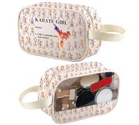 Karate Clear Makeup Bag Karate Lover Gift Black Belt Martial Arts Travel Toiletry Bag Taekwondo Jiu Jitsu Organizer Pouch Cosmetic Bag (Karate Girl tm2)