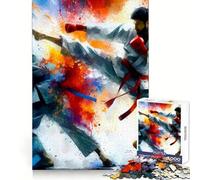 Karate Combat Art for Adults 1000 Piece Puzzle Restful Game Tension Relief Family Bond Xmas Surprise (50x75cm)
