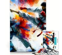 Karate Combat Art for Adults 1000 Piece Puzzle Restful Game Tension Relief Family Bond Xmas Surprise (38x52cm)