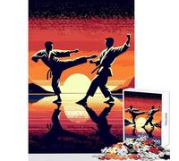 Karate Combat Sunset 1000 Piece Jigsaw Puzzles Birthday Gifts Analysis And Logic Home Decoration Toys for And 14 Years And over (38x52cm)