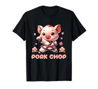 Karate Cute Pork Chop Funny Karate Pun Pig Martial Arts T-Shirt