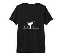 Karate Fighter Heart Rate Trace Hobby Sports Premium T-Shirt