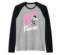 Karate Girl Cute But Dangerous Fighter Raglan Baseball Tee