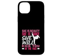Karate Girl Kick In The Face Beauty Grace Sayings Funny Case for iPhone 14 Plus