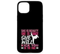 Karate Girl Kick In The Face Beauty Grace Sayings Funny Case for iPhone 15 Plus