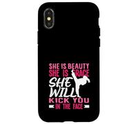 Karate Girl Kick In The Face Beauty Grace Sayings Funny Case for iPhone X/XS