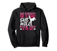 Karate Girl Kick In The Face Beauty Grace Sayings Funny Pullover Hoodie