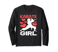 Karate Girl Love Martial Arts Fighter Red Hearts Training Long Sleeve T-Shirt