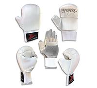 Karate Gloves Karate Mitts Full Contact Karate Training Hand Safety Mitts (White, LargeAdult)
