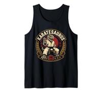 Karate Graphic Dinosaur Karatesaurus Dojo Warrior T-Rex Tank Top