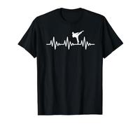 Karate Heartbeat Ninja Taekwondo Warrior Black Belt Kids Men Value Graphic T-Shirt, Men, Black, L