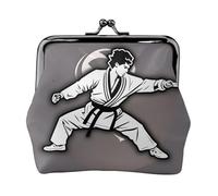 Karate-Highkick-Icon Print Coin Purse Wallet Buckle Kiss Lock Change Purse Change Holder Wallet Coin Purse