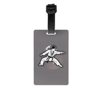 Karate-highkick-icon Print Luggage Tag for Suitcases Daily Use Identification Labels Airports Travel Bag Tags