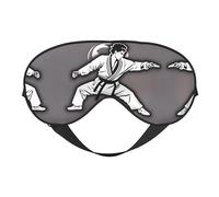 Karate-Highkick-Icon Print Sleep Eye Mask with Adjustable Strap Soft for Airplane Travel Relax Yoga Nap Meditation