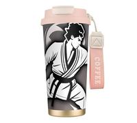 Karate-Highkick-Icon Print Stainless Steel Insulated Travel Coffee Mug, Camping Mug,Coffee Tumbler For Men Women