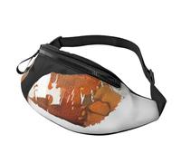 Karate-highkick-icon Printed Fanny Pack for Men Women Crossbody Waist Bag Pack Bum Bag with Adjustable Strap for Hiking Running Travel Cycling