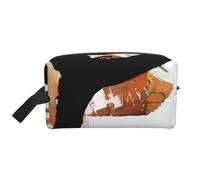 Karate-highkick-icon Printed Makeup Bag Large Travel Cosmetic Bags Waterproof Cosmetic Case Toiletry Bag Organizer for Women Mom Girls