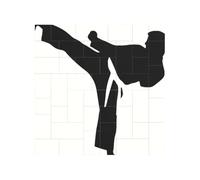 karate-highkick-icon Printed Square Jigsaw Puzzle 16x16 CM, Puzzle Challenging Game for Adults Gifts, Family Fun Decorative Wall Decor