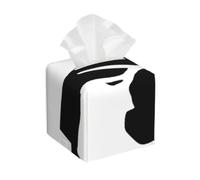 karate-highkick-icon Square Tissue Box Cover, PU Leather | Tissue Cube Box Holder, Decorative Storage Case For Home Office Car Desk Bathroom