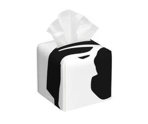 karate-highkick-icon Square Tissue Box Cover, PU Leather | Tissue Cube Box Holder, Decorative Storage Case For Home Office Car Desk Bathroom