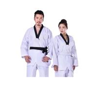 Karate Judo Training Competition Clothes Taekwondo Uniform Blue Coach Suit Kung Fu Unisex Costumes Clothing For Training(White,S)
