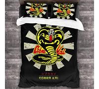 Karate Kid Cobra Kai Retro Japanese 3 Pieces Bedding Set Duvet Cover Decorative 3 Piece Bedding Set with 2 Pillow Shams