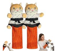 Karate Kitty Cat Wrestling Puppet, Cat Karate Kitty Puppet with Protective Forearm Sleeve, Cats Wrestling Glove Interactive Toy for Kittens and Adult Cats, Engage Natural Hunting Instincts (2pc)