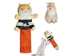 Karate Kitty Cat Wrestling Puppet, Interactive Boxing Cat Hand Puppet Toy with Arm Sleeve, Reducing Loneliness In Cats, for Human-cat Interaction