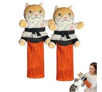 Karate Kitty Puppet Cat Wrestling Glove, Protective Forearm Sleeve Interactive Cat Puppet Wrestler for Kitten Adult Cats (2pcs)