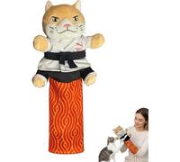 Karate-Kitty Puppet - Cat Wrestling Puppet with Protective Forearm Sleeve, Cat Hand Boxing Biting Puppets for Play Karate Kitten Toy Interactive with Arm Sleeve, Safe Playing for Cats (1 Pcs)