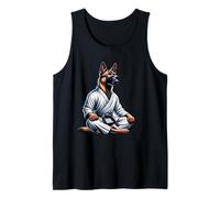 Karate Malinois Sunglasses Dog Black Belt Tank Top