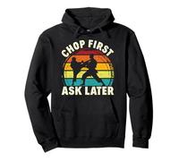 Karate Martial Arts Chop First Ask Later Retro Pullover Hoodie