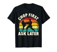 Karate Martial Arts Chop First Ask Later Retro T-Shirt