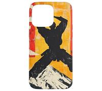 Karate Martial Arts Silhouette On Mountain Case for iPhone 15 Pro Max