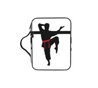 Karate Men Print Bible Cover Lightweight Tablet Sleeve Durable Makeup Bag Pencil Case for Church School Travel