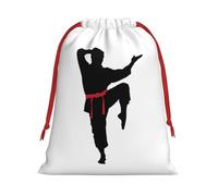 Karate Men Print Gift Drawstring Bag Reusable Pouch Festive Decor Party Favor Daily Storage Sack