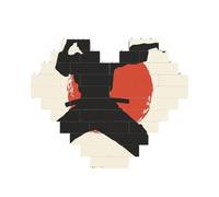 karate men print Printed Jigsaw Puzzle 10.8x12.8 CM, Heart-Shaped Puzzle Challenging Game for Adults, Fun Decorative Wall Decor