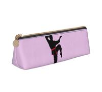 Karate Men Print Triangle Pencil Pens Case Large-Capacity Stationery Organizer Pouch Office Travel